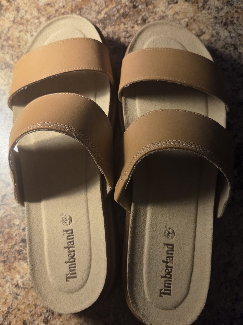 Timberland Women’s Tan Double-Strap Slide Sandals